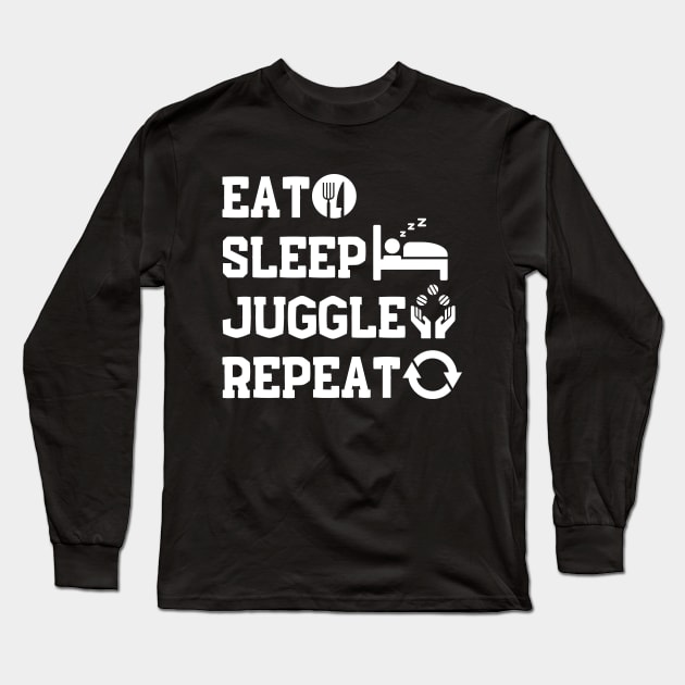 Eat sleep juggle repeat Long Sleeve T-Shirt by NomiCrafts